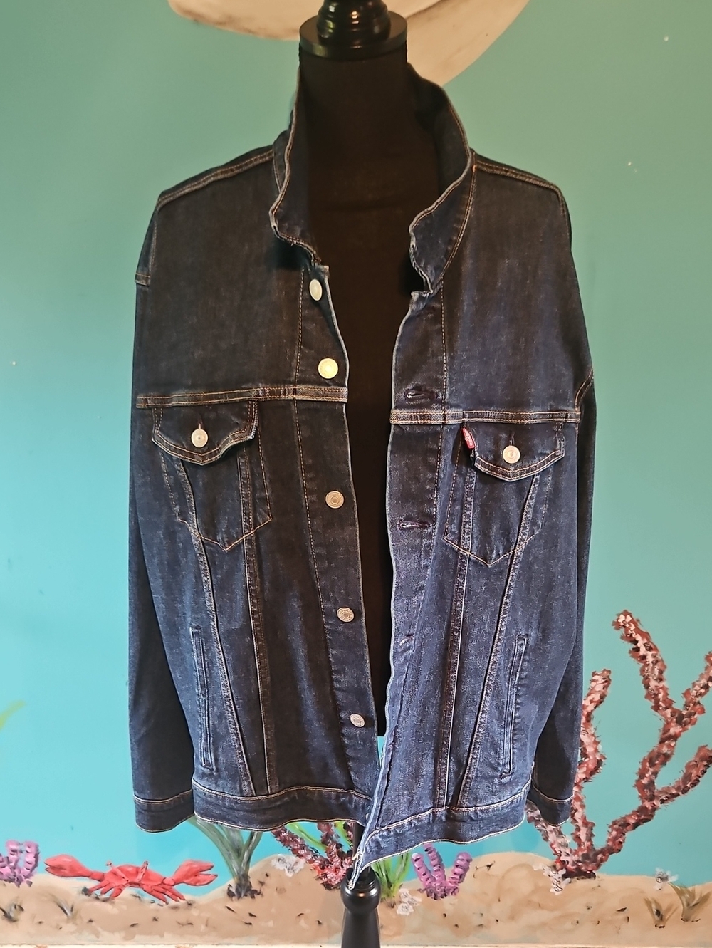 Classic Dark Blue Denim Jacket - Men